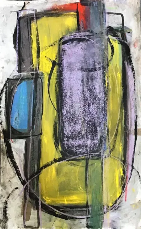 « Sans titre IV » — Technique mixte — acrylique, encre, pastel sur papier, Agnès Guédeu