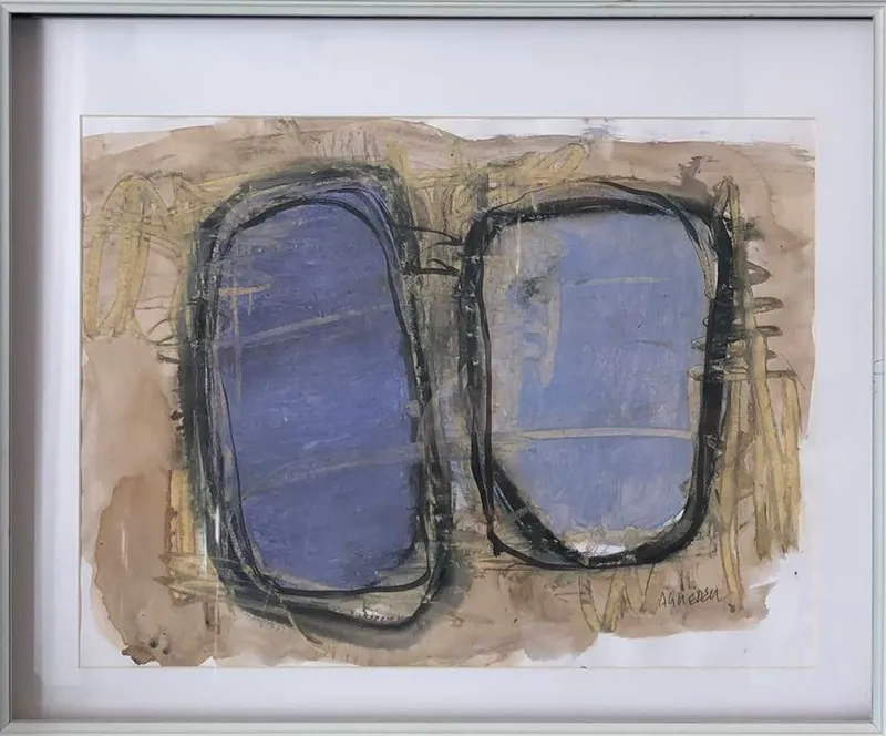« Sans titre VI » — Technique mixte — acrylique, encre, pastel sur papier, Agnès Guédeu