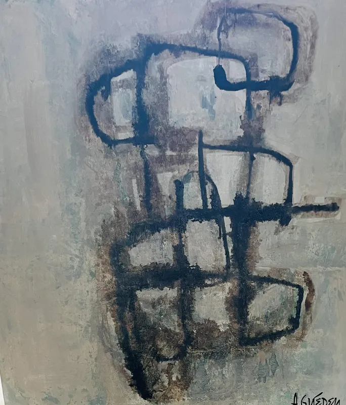 « Sans titre VII » — Technique mixte — acrylique, encre, pastel sur toile, Agnès Guédeu