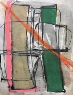 « Sans titre VIII » — Technique mixte — acrylique, encre, pastel sur papier, Agnès Guédeu