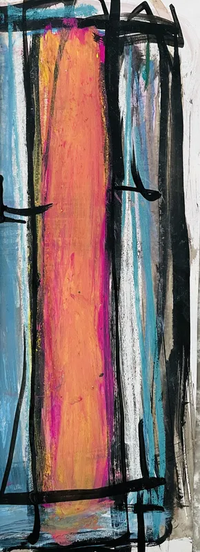 « Sans titre X » — Technique mixte — acrylique, encre, pastel sur papier, Agnès Guédeu
