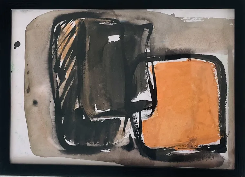 « Sans titre XI » — Technique mixte — acrylique, encre, pastel sur papier, Agnès Guédeu