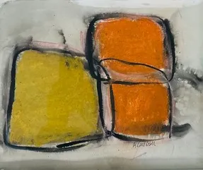 « Sans titre XII » — Technique mixte — acrylique, encre, pastel sur papier, Agnès Guédeu